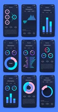 Vector graphics infographics with mobile phone. Template for creating mobil.. Stock Illustration