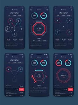 Vector graphics infographics with mobile phone. Template for creating mobil.. Stock Illustration