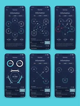 Vector graphics infographics with mobile phone. Template for creating mobil.. Illustrazione stock