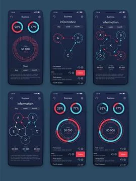 Vector graphics infographics with mobile phone. Template for creating mobil.. Illustrazione stock