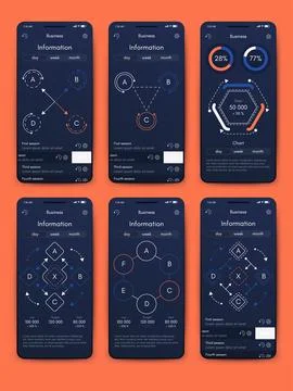 Vector graphics infographics with mobile phone. Template for creating mobil.. Stock Illustration