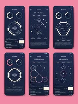 Vector graphics infographics with mobile phone. Template for creating mobil.. Stock Illustration