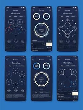 Vector graphics infographics with mobile phone. Template for creating mobil.. Stock Illustration