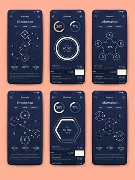 Vector graphics infographics with mobile phone. Template for creating mobil.. Stock Illustration