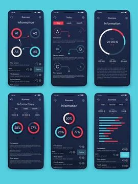 Vector graphics infographics with mobile phone. Template for creating mobil.. Illustrazione stock