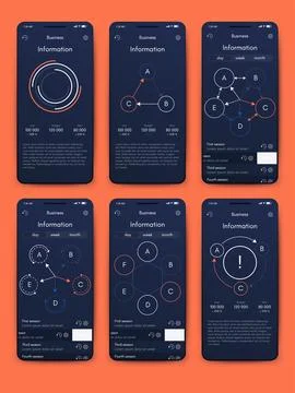 Vector graphics infographics with mobile phone. Template for creating mobil.. Stock Illustration
