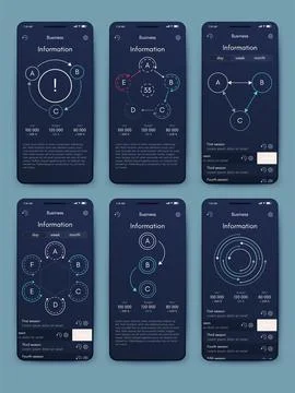 Vector graphics infographics with mobile phone. Template for creating mobil.. Illustrazione stock