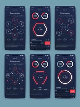 Vector graphics infographics with mobile phone. Template for creating mobil.. 库存插图