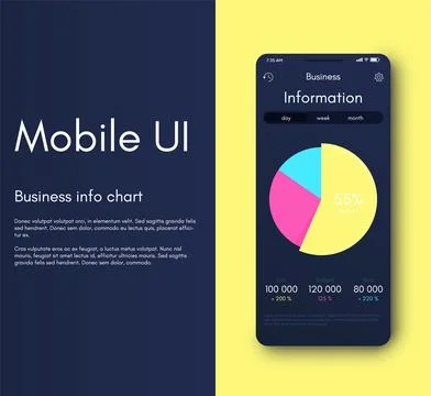 Vector graphics infographics with mobile phone. Template for creating mobile Stock Illustration
