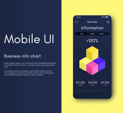 Vector graphics infographics with mobile phone. Template for creating mobile Stock Illustration