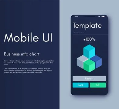 Vector graphics infographics with mobile phone. Template for creating mobile Stock Illustration