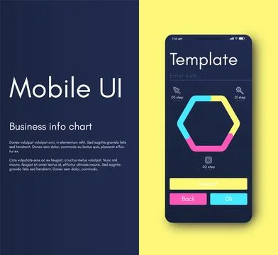 Vector graphics infographics with mobile phone. Template for creating mobile Stock Illustration
