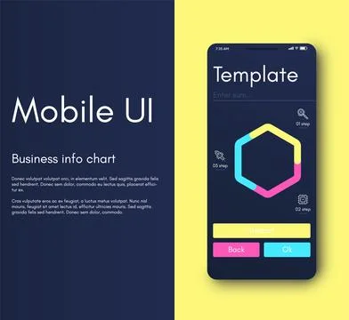 Vector graphics infographics with mobile phone. Template for creating mobile Stock Illustration