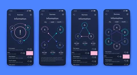 Vector graphics infographics with mobile phone. Template for creating mobil.. Stock Illustration