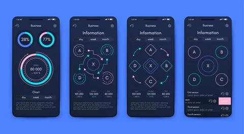 Vector graphics infographics with mobile phone. Template for creating mobil.. Stock Illustration