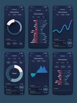 Vector graphics infographics with mobile phone. Template for creating mobil.. Illustrazione stock