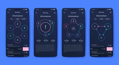Vector graphics infographics with mobile phone. Template for creating mobil.. Stock Illustration