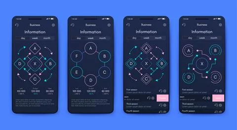 Vector graphics infographics with mobile phone. Template for creating mobil.. 스톡 일러스트