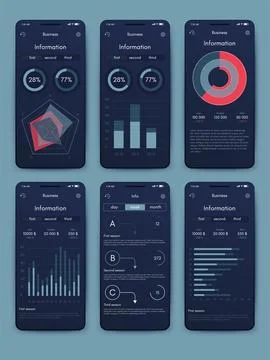 Vector graphics infographics with mobile phone. Template for creating mobil.. Stock Illustration