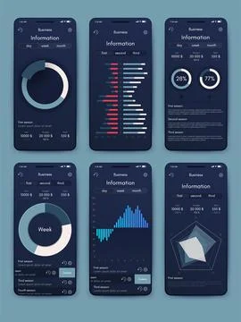 Vector graphics infographics with mobile phone. Template for creating mobil.. Illustrazione stock