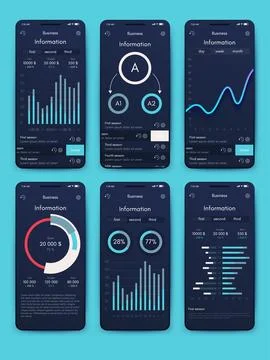 Vector graphics infographics with mobile phone. Template for creating mobil.. Illustrazione stock