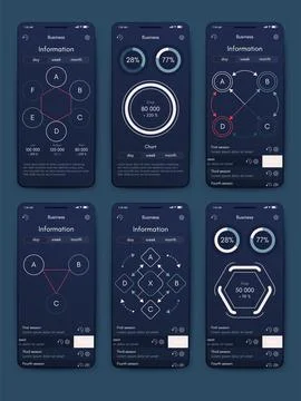 Vector graphics infographics with mobile phone. Template for creating mobil.. Stock Illustration