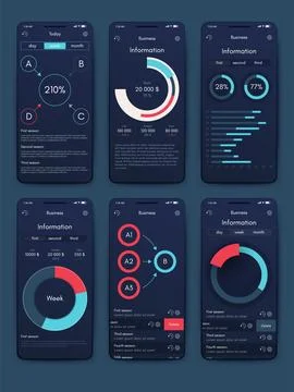 Vector graphics infographics with mobile phone. Template for creating mobil.. Stock Illustration