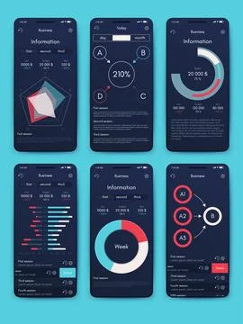 Vector graphics infographics with mobile phone. Template for creating mobil.. Illustrazione stock