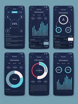Vector graphics infographics with mobile phone. Template for creating mobil.. Illustrazione stock
