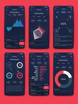 Vector graphics infographics with mobile phone. Template for creating mobil.. Stock Illustration