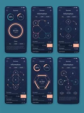 Vector graphics infographics with mobile phone. Template for creating mobil.. Stock Illustration
