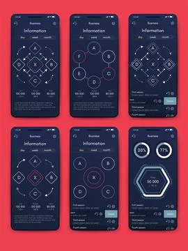 Vector graphics infographics with mobile phone. Template for creating mobil.. 库存插图