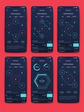 Vector graphics infographics with mobile phone. Template for creating mobil.. Stock Illustration