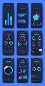 Vector graphics infographics with mobile phone. Template for creating mobil.. Stock Illustration