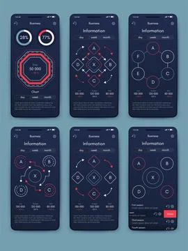 Vector graphics infographics with mobile phone. Template for creating mobil.. Illustrazione stock