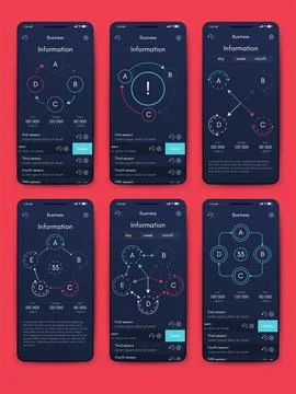 Vector graphics infographics with mobile phone. Template for creating mobil.. Stock Illustration