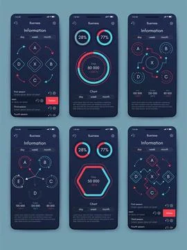 Vector graphics infographics with mobile phone. Template for creating mobil.. Stock Illustration