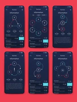 Vector graphics infographics with mobile phone. Template for creating mobil.. Illustrazione stock