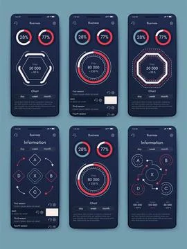 Vector graphics infographics with mobile phone. Template for creating mobil.. Stock Illustration