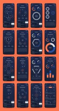 Vector graphics infographics with mobile phone. Template for creating mobil.. Stock Illustration
