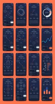 Vector graphics infographics with mobile phone. Template for creating mobil.. Stock Illustration