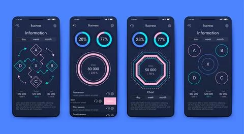 Vector graphics infographics with mobile phone. Template for creating mobil.. Stock Illustration