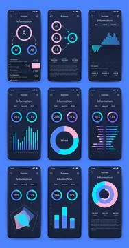 Vector graphics infographics with mobile phone. Template for creating mobil.. Stock Illustration