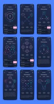 Vector graphics infographics with mobile phone. Template for creating mobil.. Stock Illustration