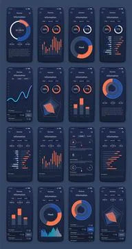 Vector graphics infographics with mobile phone. Template for creating mobil.. Stock Illustration