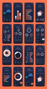 Vector graphics infographics with mobile phone. Template for creating mobil.. Stock Illustration