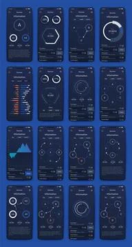Vector graphics infographics with mobile phone. Template for creating mobil.. Illustrazione stock