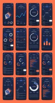 Vector graphics infographics with mobile phone. Template for creating mobil.. Stock Illustration