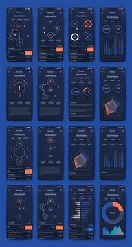 Vector graphics infographics with mobile phone. Template for creating mobil.. Stock Illustration