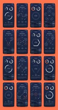 Vector graphics infographics with mobile phone. Template for creating mobil.. Stock Illustration